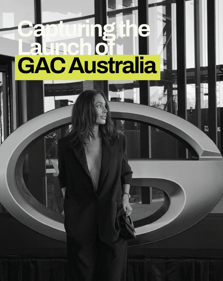 Editorial image from the launch of GAC Australia, representing premium event production, brand storytelling and commercial content creation.