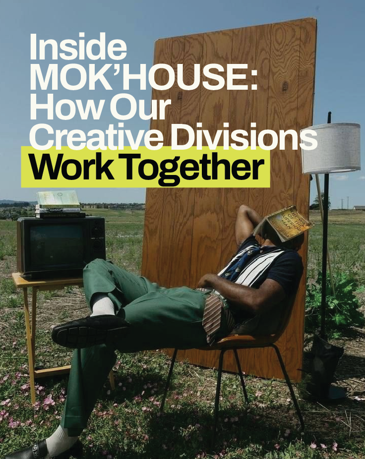 Editorial image representing MOK'HOUSE's connected creative model, bringing together branding, production, music and strategy through collaborative creative divisions.