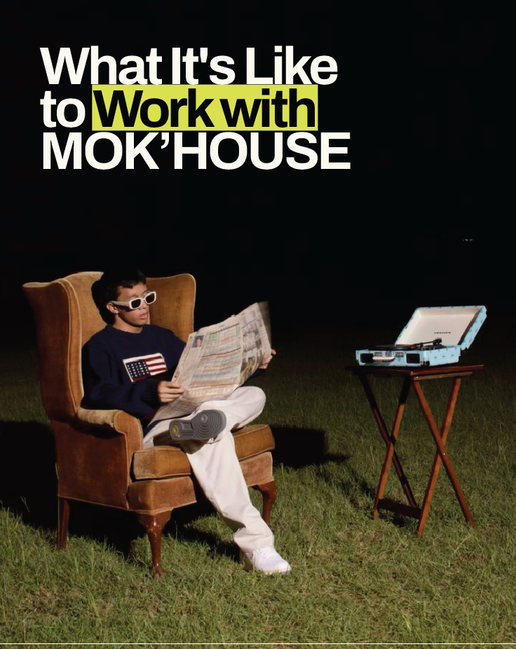 Editorial image representing a calm, collaborative creative partnership, illustrating what it's like to work with MOK'HOUSE.